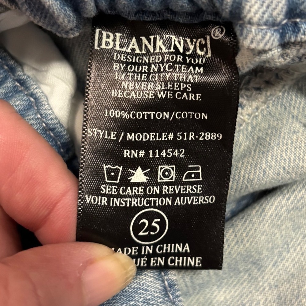 Blank NYC Womens Size 25 Light Wash High Rise Paper Bag Waist Jeans NWOT - Picture 4 of 11